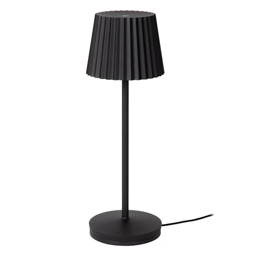 Lucide JUSTINE - wiederaufladbare Tischlampe Innen/Außen - Akku/Batterie - LED Dim. - 1x2W 2700K - IP54 - Mit kabelloser Ladestation - Schwarz - detail 1
